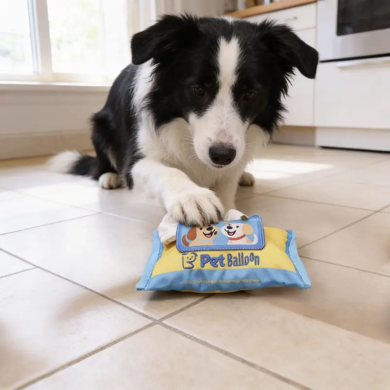 Border collie che usa il tappetino olfattivo FiutaSnack per cercare i premietti nascosti