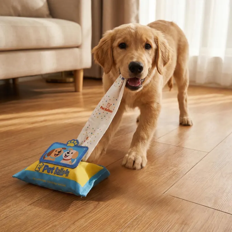 Cucciolo di golden retriever che gioca con FiutaSnack - tappetino olfattivo per cani